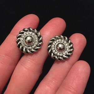 Vintage Silver Tone Clip On Earrings